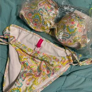 Victoria's Secret Gold and Yellow Paisley Bikini